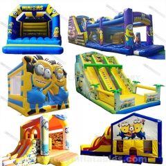 Spider-Man/SpongeBob/Minion themed jumping castle inflatable bouncer slide for kids