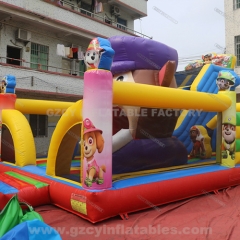 Paw Patrol Theme Amusement Park Inflatable Castle Slide Combo
