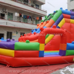 Building block inflatable jumping castle slide combo