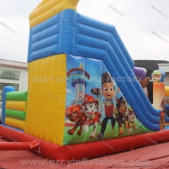 Paw Patrol Theme Amusement Park Inflatable Castle Slide Combo