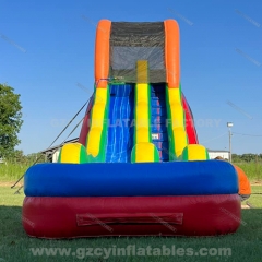 Inflatable lava double lane dry slide