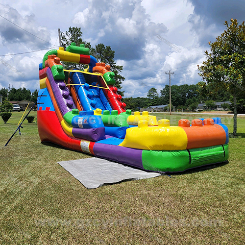 LEGO inflatable water slide with pool