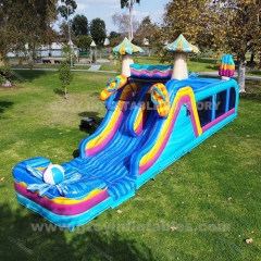 Beach Vacation Themed Inflatable Castle Bounce House Slide Combo