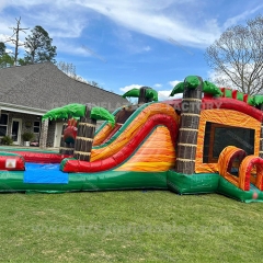 Commercial Bounce House Backyard Palm Tree Inflatable Water Slide Pool