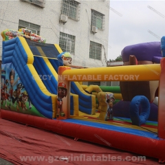 Paw Patrol Theme Amusement Park Inflatable Jumping Castle Slide Combo