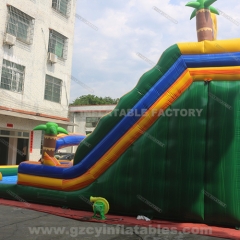 Sun themed jumping castle inflatable water slide pool