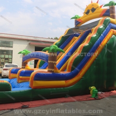 Sun themed jumping castle inflatable water slide pool