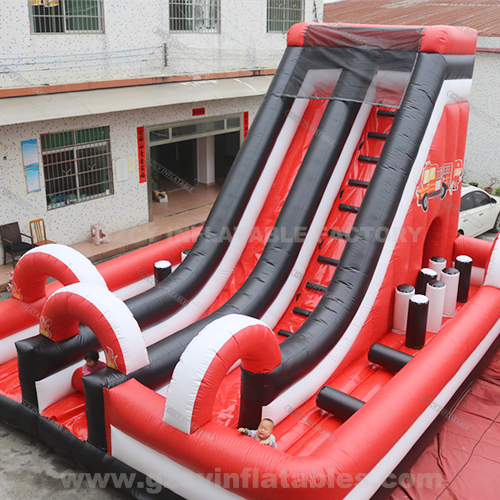 Commercial playground outdoor large inflatable jumping castle obstacle course with slide