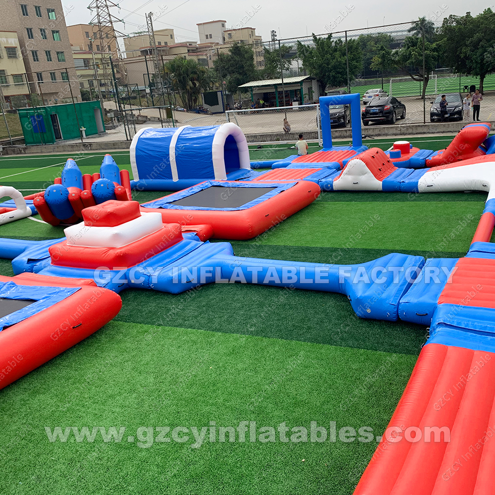 Large inflatable water park