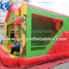 Casa de rebote de elefante con tobogán
