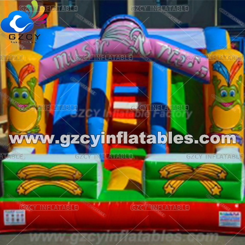 Cartoon Double Lane Inflatable Slide