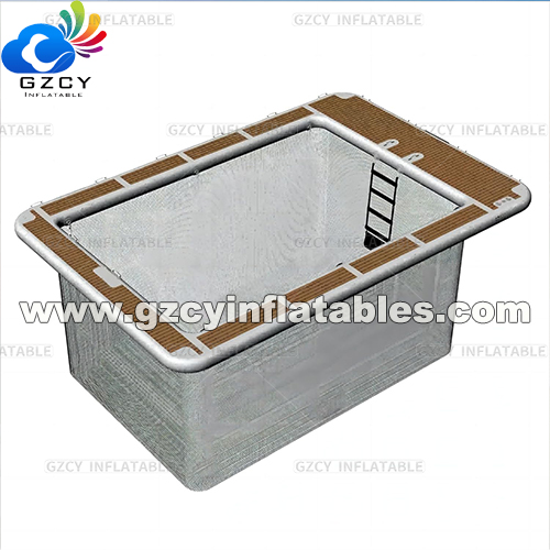 Customized  Inflatable Diving Platform Sea Swimming Pool Portable Floating Water Platform Sea Pool with Mesh for Yacht