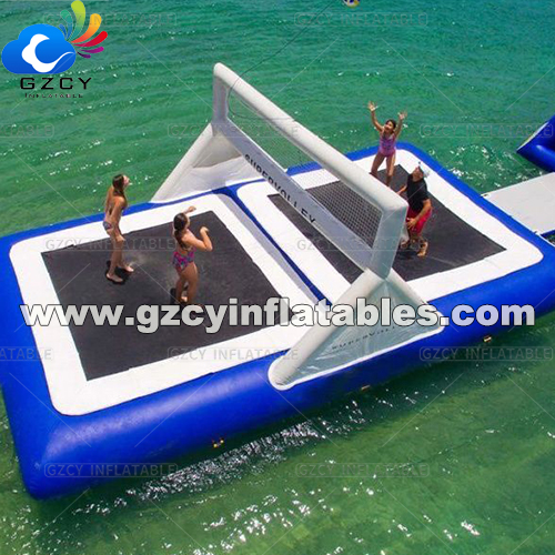 Customized  Inflatable Water Volleyball Court Inflatable Water Jumping Trampoline