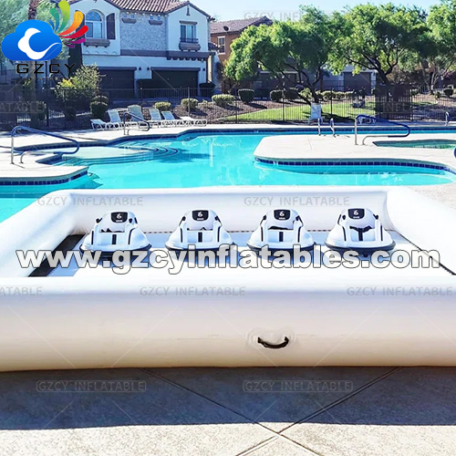 Customized  Inflatable Pool White Inflatable Go Race Track Bumper Car Arena With Mat Inflatable Race Track for Bumper Cars