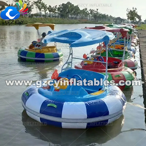 Customized  Inflatable Round Bases Bass Bumper Boat with Water Gun for Kids Amusement Water Park