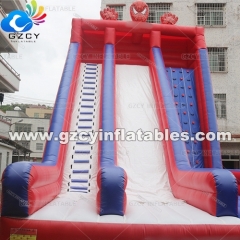 Spide Inflatable Dry Slide With Climbing Wall
