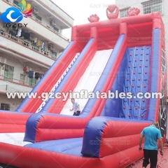 Spide Inflatable Dry Slide With Climbing Wall