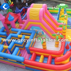 Crazy Inflatable Funny Park Maze Bouncy With Slide