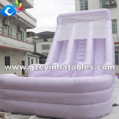 Wedding Party Soft Play Modern Large Inflatable White Water Slide with Pool White Bounce Slide Bounce House for Party
