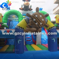 Inflatable Bouncy Castle Obstacle Course With Slide Outdoor Events and Party Rentals