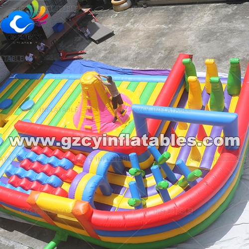 Inflatable Playground Park Obstacle Course With Bouncy Castle