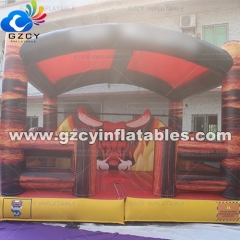 Popular Carnival Commercial Rodeo Bull Inflatable Mechanical Black Bull Game for Adults Exciting Inflatable Bull Riding Game