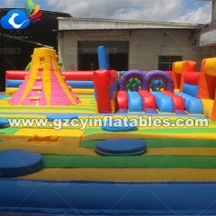 Inflatable Playground Park Obstacle Course With Bouncy Castle