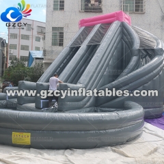 Round Inflatable Water Slide With Pool