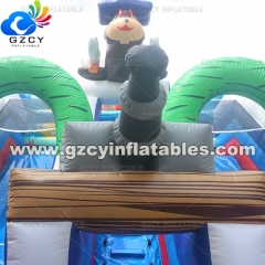 Inflatable Bouncy Castle Obstacle Course With Slide Outdoor Events and Party Rentals