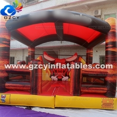 Popular Carnival Commercial Rodeo Bull Inflatable Mechanical Black Bull Game for Adults Exciting Inflatable Bull Riding Game