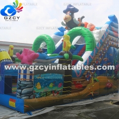 Inflatable Bouncy Castle Obstacle Course With Slide Outdoor Events and Party Rentals