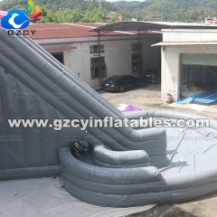 Round Inflatable Water Slide With Pool