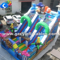 Inflatable Bouncy Castle Obstacle Course With Slide Outdoor Events and Party Rentals