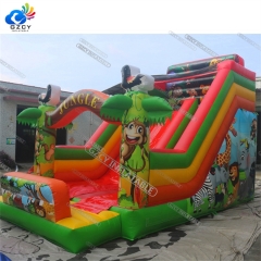 Commercial Jungle Animals Inflatable Slide Bouncy House Jumping Castle for Kids
