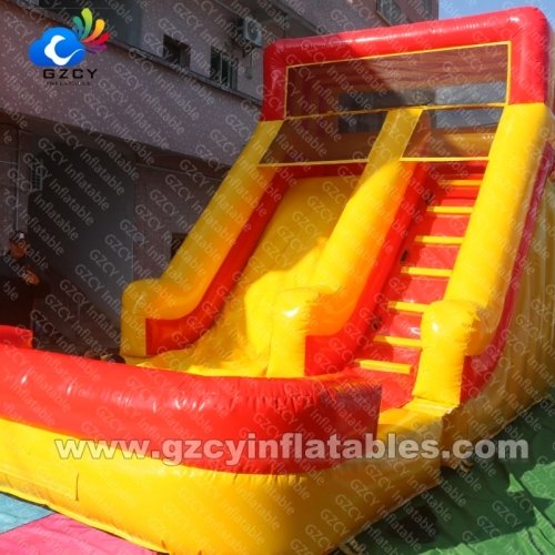 Inflatable water slide with pool