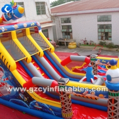 Commercial Grade Pvc Astronaut Inflatable Bounce House with Water Slide Dry Slide with air Blower