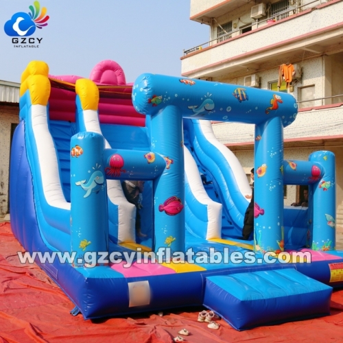 Inflatable Theme Park Bouncy Castle House Slide Combo