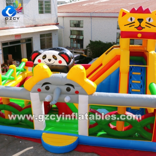 Outdoor Fun Bounce House High Quality Inflatable Bounce House with Slide Climbing Bounce Slide Park