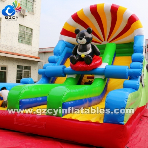 PVC Kids Indoor Outdoor Play Equipment Inflatable Jumping Bouncy Castle Bouncy Park Trampoline Amusement House with Slide