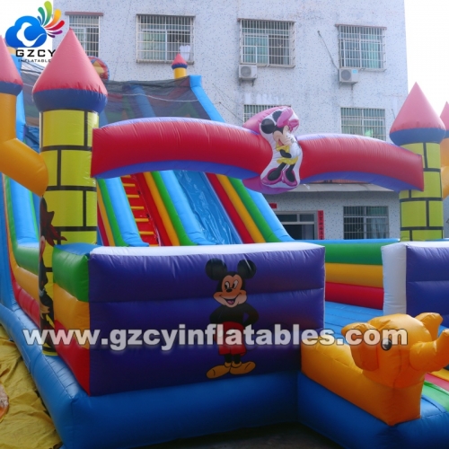 Commercial Outdoor Jumping Castles Bounce House Water Slide Playhouse for Kids Inflatable Ocean Theme Castles Double Slides