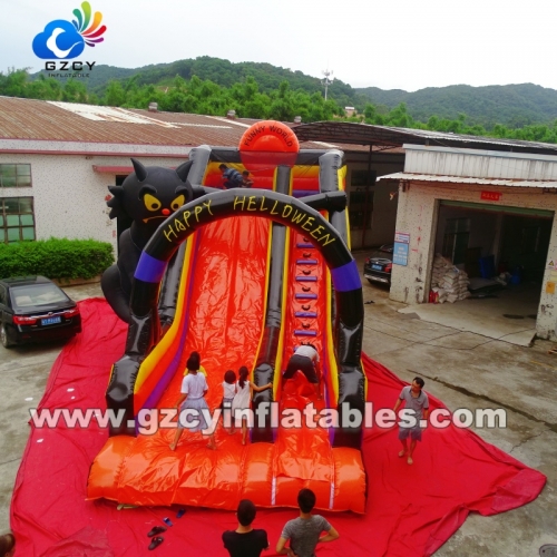 Inflatable Halloween Theme Dry Slide Haunted Spooky Inflatable Slide for Kids