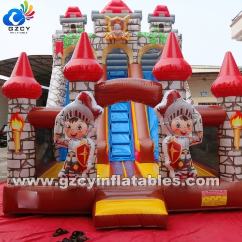 Commercial Outdoor Dry Jumping Castles Cartoon Slide for Kids Slide Inflatable Castles Slide for Sale