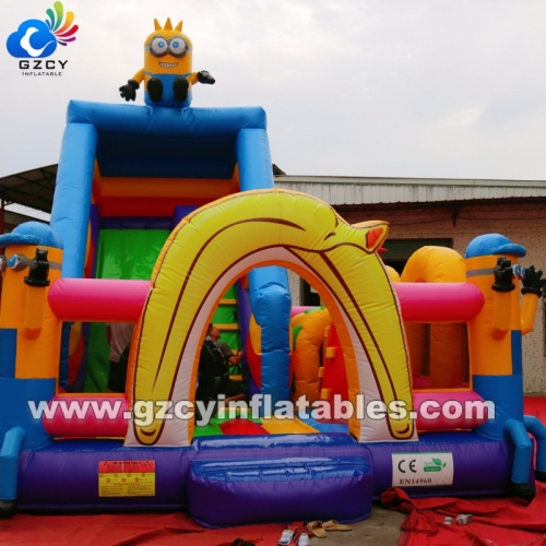 Cartoon Theme Inflatable Bouncy Park Slide