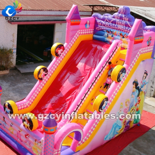 Pink Princess Inflatable Castle Bouncy Slide Combo