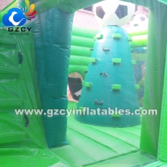 Soccer Themed Inflatable Football Bounce House Bouncy Jumping Castle Combo With Slide