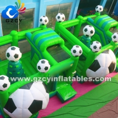 Soccer Themed Inflatable Football Bounce House Bouncy Jumping Castle Combo With Slide