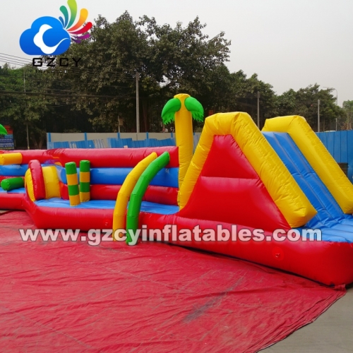 Outdoor Inflatable Obstacle Course Water Inflatable Bounce House Playground Inflatable Bounce House Pool Obstacle