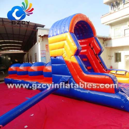 Inflatable Waterpark Obstacle Course Bounce House With Slide Soft Play Waterpark obstacle course for kids