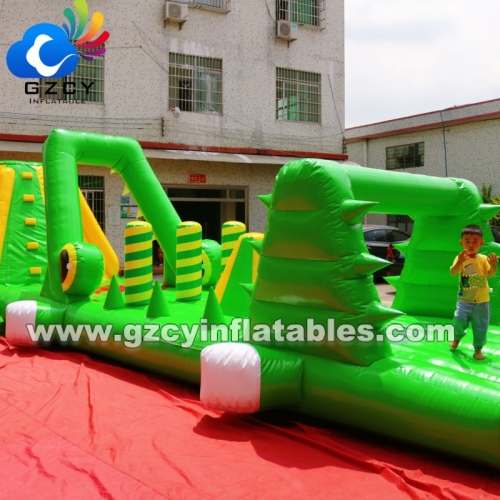 Commercial Inflatable Water Obstacle Course Play Equipment Playground Inflatable Swimming Pool with Floating Water Park Slides