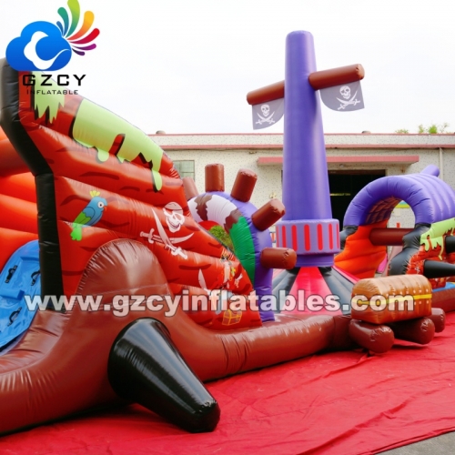 Pirate Inflatable Obstacle Course Commercial Inflatable Water Park Outdoor Game for Party Rental Equipment